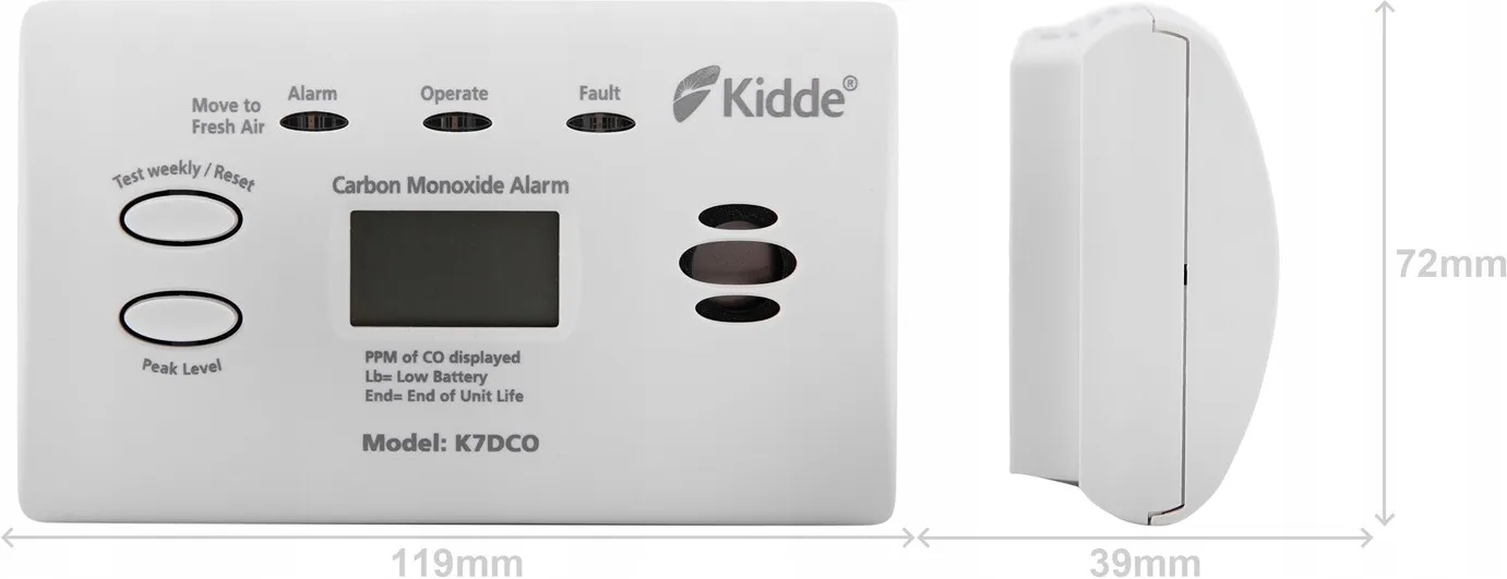 Czujnik tlenku węgla Kidde K7DCO